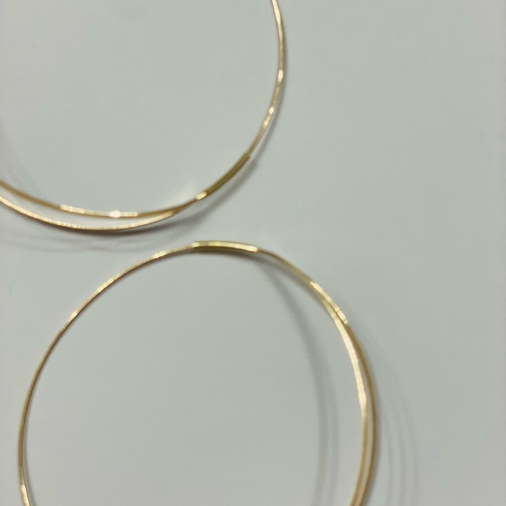 Lana Jewelry 14K yellow Gold Flirt Split hoops 3" long - Picture 3 of 16